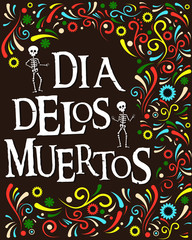 Mexicon Day of the dead background vector illustration