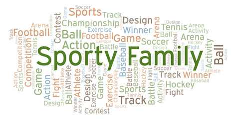 Sporty Family word cloud.