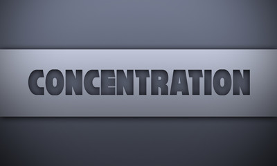 concentration - word on silver background