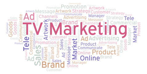 Fototapeta premium Word cloud with text TV Marketing.