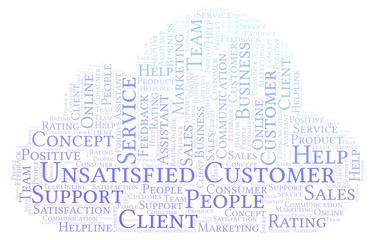 Obraz premium Unsatisfied Customer word cloud.