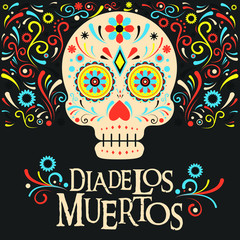 Mexico Day Of the Dead Skull decoration vector illustration