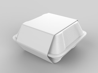 Blank disposable food packaging. 3d render illustration.