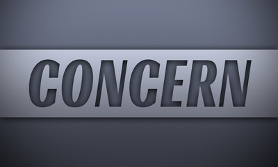 concern - word on silver background