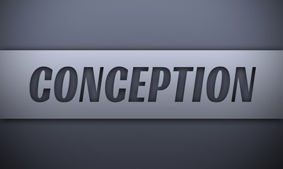conception - word on silver background