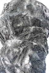 gray stone meteorite on white background