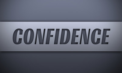 Confidence - word on silver background
