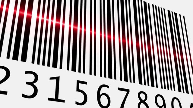 Scanner Scanning Barcode. White Background.