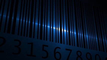 Scanner Scanning Barcode. Dark Background.