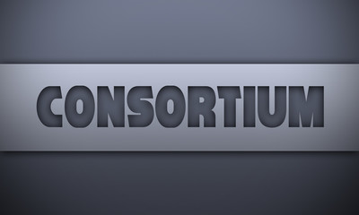 consortium - word on silver background
