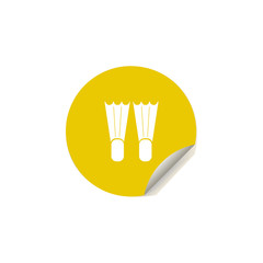diving flippers icon in sticker style. One of summer pleasure collection icon can be used for UI, UX