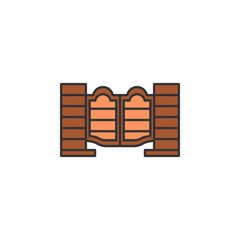 doors to the bar colored icon. Element of wild west icon for mobile concept and web apps. Cartoon doors to the bar icon can be used for web and mobile