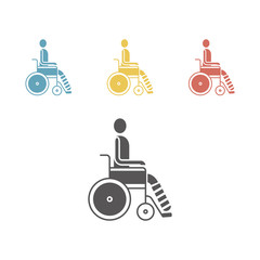 Man with broken leg in Hospital. Vector illustration.