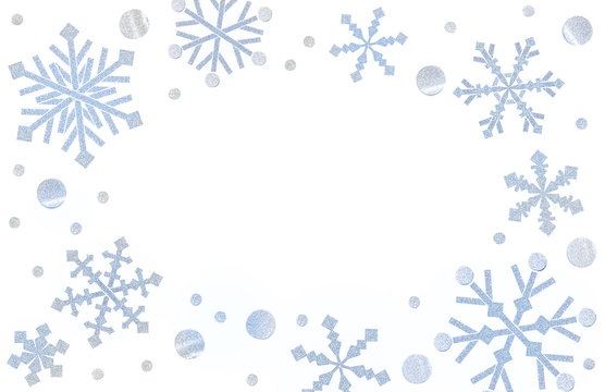 Snowflake paper cut on white background - isolated
