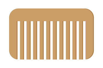 Peine de madera sobre fondo blanco.