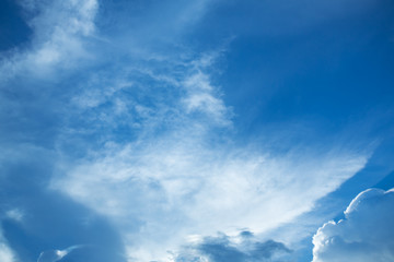 Blue sky with clouds background.Sky daylight. Natural sky composition. Element of design.