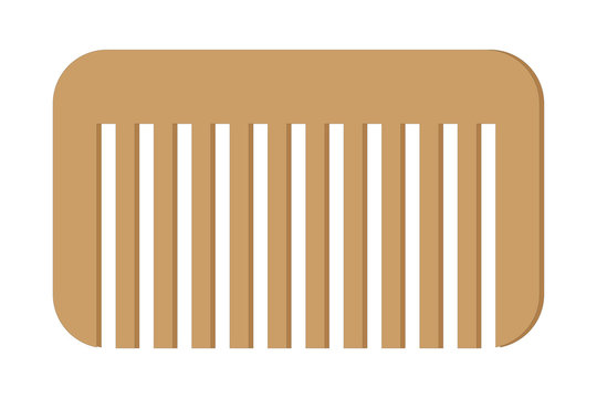 Peine de madera sobre fondo blanco.