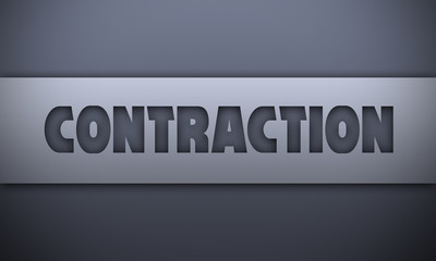 contraction - word on silver background