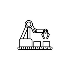 Industrial robot production robot icon. Element of artificial intelligence icon for mobile concept and web apps. Thin line Industrial robot production robot icon