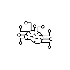 Artificial intelligence  brain icon. Element of artificial intelligence icon for mobile concept and web apps. Thin line Artificial intelligence  brain icon can be used for web