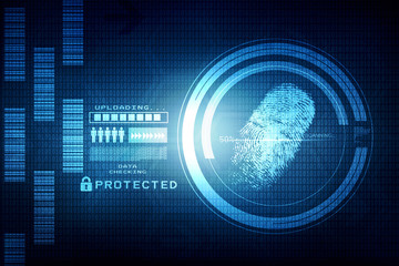 Fingerprint Scanning Technology Concept 2d Illustration