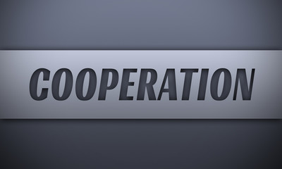 cooperation - word on silver background