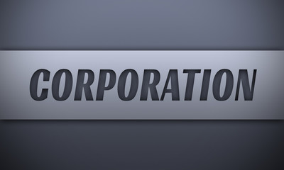 corporation - word on silver background