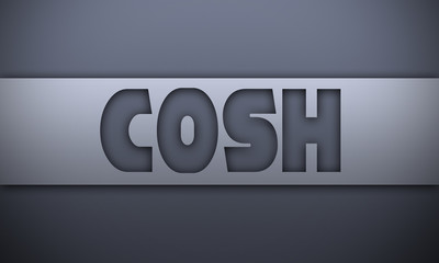 cosh - word on silver background