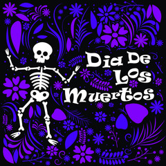Mexicon Day of the dead background vector illustration