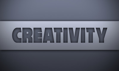 creativity - word on silver background