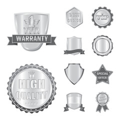 Vector design of emblem and badge symbol. Collection of emblem and sticker vector icon for stock.