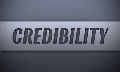 credibility - word on silver background