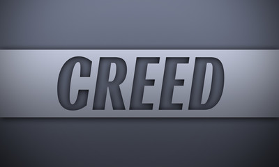 creed - word on silver background