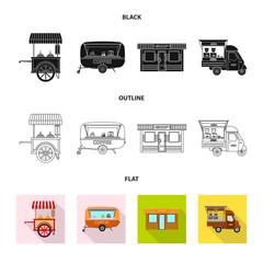 Isolated object of market and exterior symbol. Collection of market and food stock vector illustration.