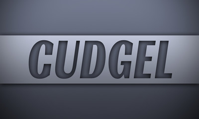 cudgel - word on silver background