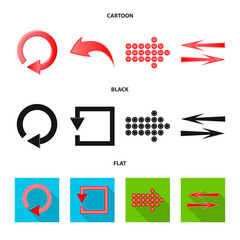 Isolated object of element and arrow icon. Set of element and direction stock symbol for web.