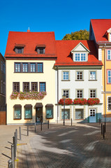 Fototapeta na wymiar Traditional houses in the historic part of Erfurt, Thuringia, Germany