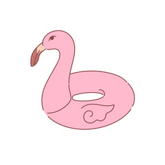 Pink flamingo pool ring floater toy