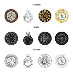 Fototapeta na wymiar Vector illustration of clock and time symbol. Set of clock and circle stock symbol for web.