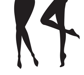 Set of sexy female legs silhouettes