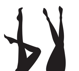 Set of sexy female legs silhouettes