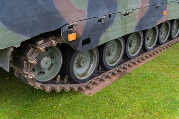 Fototapeta premium tank wheels closeup