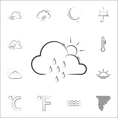 partial rain sign icon. Weather icons universal set for web and mobile