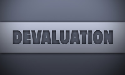 devaluation - word on silver background