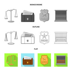 Vector illustration of law and lawyer icon. Collection of law and justice vector icon for stock.