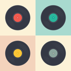 Vinyl records seamless pattern