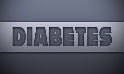 Diabetes - word on silver background
