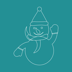 sketch snowman, new year