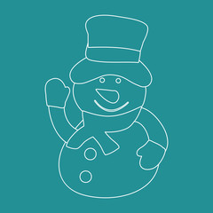sketch snowman, new year