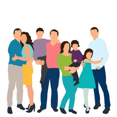 Fototapeta premium isolated, set, flat style crowd of people